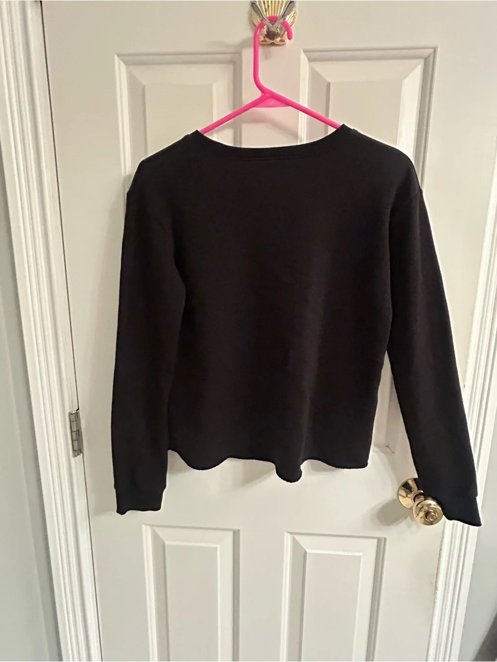 Justice Black Long Sleeve Fleece Lined Sweatshirt with Neon Gradient Logo